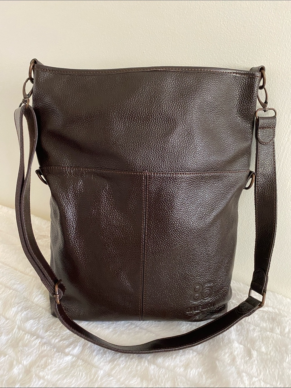 Unbranded Leather Slouchy Messenger Bag in Beautiful Rich Chocolate Leather